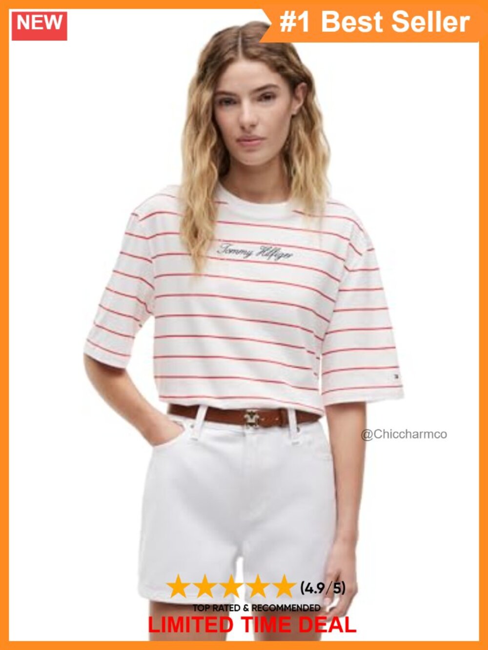 Womens Short Sleeve Cotton Graphic Logo Crew Neck T-Shirt